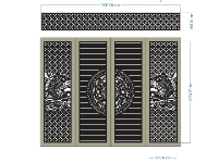File cnc mẫu cổng 4 cánh cá chép trống đồng
