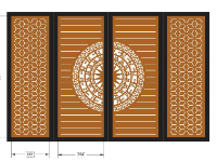 File cnc mẫu cổng 4 cánh dxf