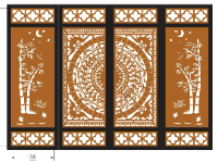 File cnc mẫu cổng 4 cánh trúc dơi trống đồng