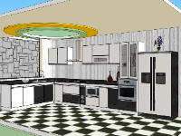 sketchup phòng bếp,model phòng bếp,file su phòng bếp,mẫu phòng bếp