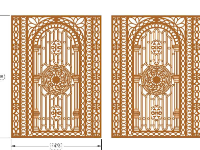 File cnc thiết kế cổng 2 cánh trống đồng đặc sắc