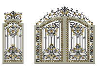 File cổng 2 cánh chính và phụ biệt thự