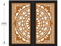 File cổng 2 cánh trống đồng dơi cnc dxf
