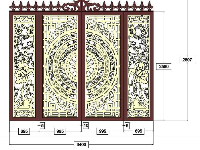 File cổng 4 cánh CNC trống đồng + hoa