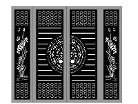 File Cổng 4 cánh trống đồng sen cnc dxf