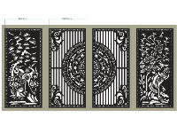 File cổng tùng cúc trống đồng 4 cánh và cổng 1 cánh