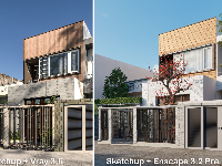 file su nhà 2 tầng,file sketchup nhà phố 2 tầng,sketchup nhà phố 2 tầng,model su nhà phố 2 tầng