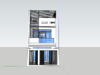 Sketchup nhà phố,nhà phố 3 tầng đẹp,phối cảnh nhà phố 3 tầng,thiết kế nhà phố 3 tầng,sketchup nhà phố 3 tầng