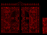 File dxf cắt cnc cổng 2 cánh