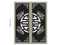 File dxf cnc cổng 2 cánh trống chữ thọ