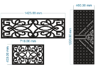 File dxf cnc cổng 2 cánh và ô thoáng đẹp