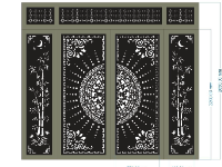 File dxf cnc cổng 4 cánh trúc có ô thoáng
