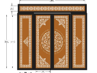 File dxf cổng 4 cánh ô thoáng mới
