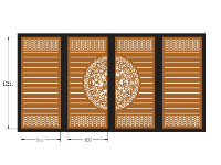 File dxf Cổng 4 cánh trống đồng cnc