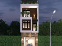 File kiến trúc nhà phố hiện đại diện tích 5x17m