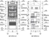 File kiến trúc nhà phố tân cổ điển 5x20m