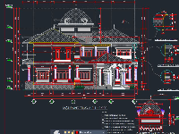 File kiến trúc villa cổ điển 2 tầng 22.4x22.4m