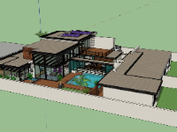 File mẫu biệt thự 2 tầng model sketchup mới