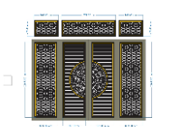 File mẫu cnc cổng 4 cánh thiết kế chuẩn nét