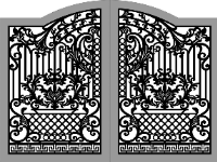 File mẫu cổng 2 cánh chính và 2 kt cổng 1 cánh