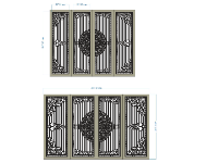 File mẫu cổng 4 cánh 2 kích thước dxf