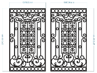 File mẫu cổng cnc 2 cánh vuông