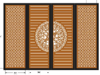 File mẫu dxf cổng 4 cánh trống đồng cnc