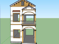 File mẫu sketchup dựng 3d nhà phố 2 tầng 2.7x4.5m