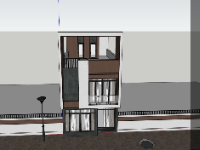 File model sketchup nhà phố 3 tầng 6x18m