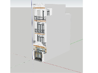 nhà phố 4 tầng,sketchup nhà phố tân cổ điển,file nhà phố sketchup,nhà phố 3 tầng 1 tum