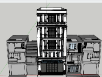 File nhà phố 5 tầng kích thước 8x17.7m Model 3d sketchup