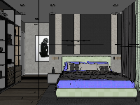 File nội thất phòng ngủ được thiết kế trên sketchup