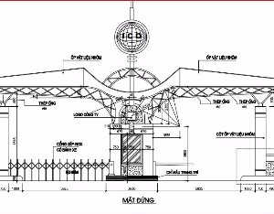 kiến trúc đẹp,Bản vẽ kiến trúc cổng công ty,bản vẽ cổng công ty