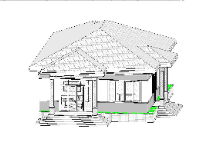 File revit biệt thự 1 tầng mái nhật 9.5x14m