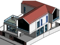 File Revit Biệt thự 2 tầng kích thước 13x16m