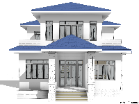 File revit biệt thự 2 tầng mái nhật 12x12m