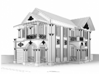 File revit biệt thự 2 tầng mái thái đẹp với diện tích 9.6x13.7m