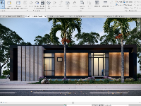 File Revit Biệt thự villa 1 tầng kích thước 11.95x18.2m đầy đủ kiến trúc