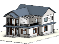 File revit nhà 2 tầng mái thái 10x15m