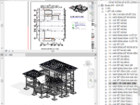 File Revit Nhà Biệt Thự Sân Vườn 12x17m 1 Trệt 1 Lầu ( Kiến Trúc - Kết Cấu)