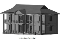File Revit nhà ở bán trú học sinh 2 tầng đầy đủ kiến trúc kết cấu
