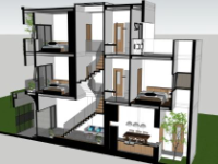 File revit Nhà phố 3 tầng kích thước 3.2x15.2m