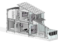 File revit thiết kế chi tiết mẫu nhà độc đáo 2 tầng 7.5x15m (đủ kiến trúc kết cấu)