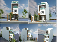 File sketchup 2015 vray 2.0 Nhà phố 3 tầng hiện đại