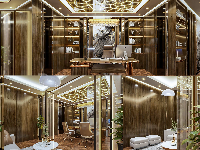 File Sketchup 2015 + Vray 5 nội thất văn phòng làm việc Luxury