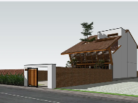 File sketchup 2018 ngoại cảnh villa biệt thự