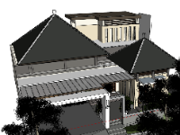 File sketchup 3D biệt thự 2 tầng 14x15m