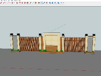 File sketchup 3d cổng và tường rào