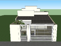 File sketchup 3d nhà phố 1 tầng kích thước 6.55x21m