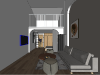 File sketchup 3d nội thất phòng khách
